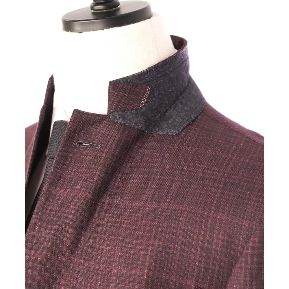 $3,290 ZEGNA - Burgundy Crosshatch 